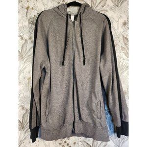 Alternative Apparel Gray & Black Hooded Zip-Up Sweatshirt Hoodie XL